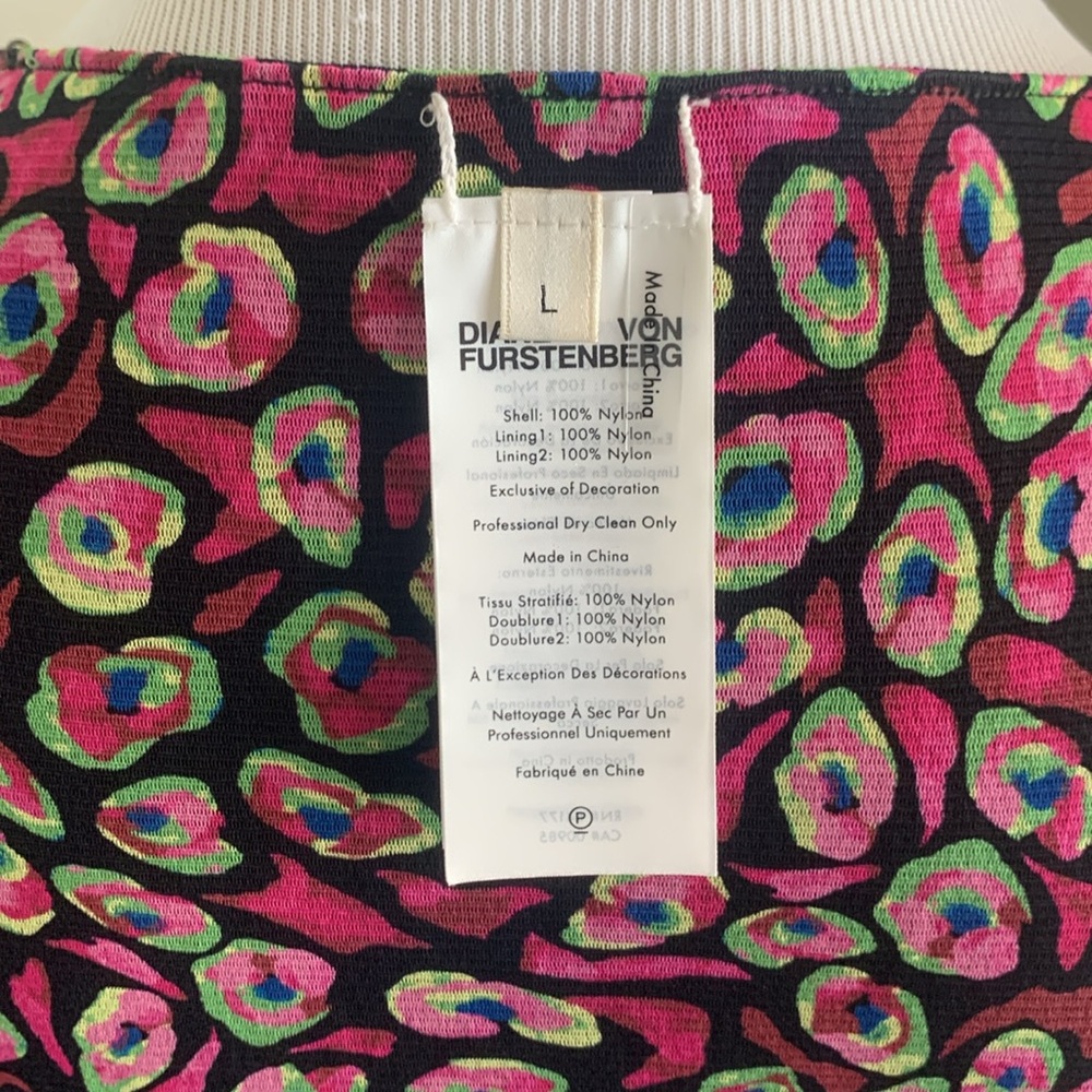DVF Koren Reversible Dress in Bird Weave Green/Leopard Soirée - Picture 12 of 15